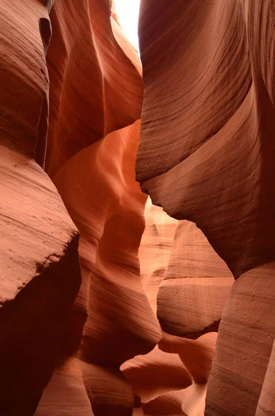 Las Paredes Piedra Arenisca Con Curvas Ranura Antelope Canyon Arizona —  Fotos de Stock