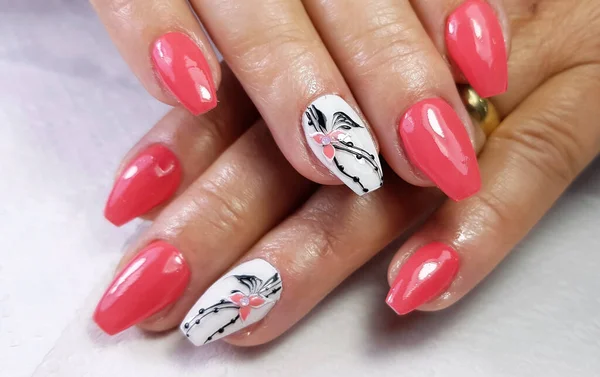 Een Professionele Moderne Gel Manicure — Stockfoto