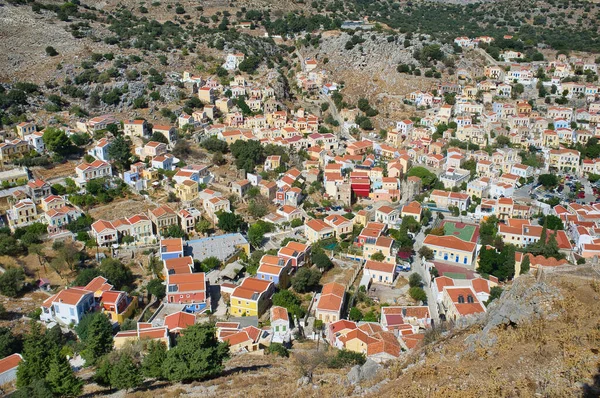 Ein Malerischer Blick Auf Die Griechische Insel Symi — Stockfoto