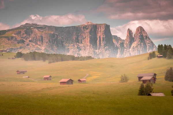 Hermoso Tiro Desde Parque Natural Schlern Rosengarten —  Fotos de Stock