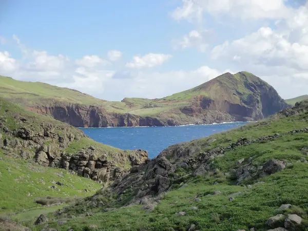 Amazing Shot Rocky Hilly Landscape Sea Madeira Portugal — Stock Photo, Image