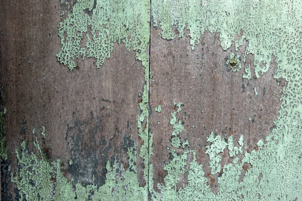 Gros Plan Peinture Épluchante Sur Une Porte Bois — Photo