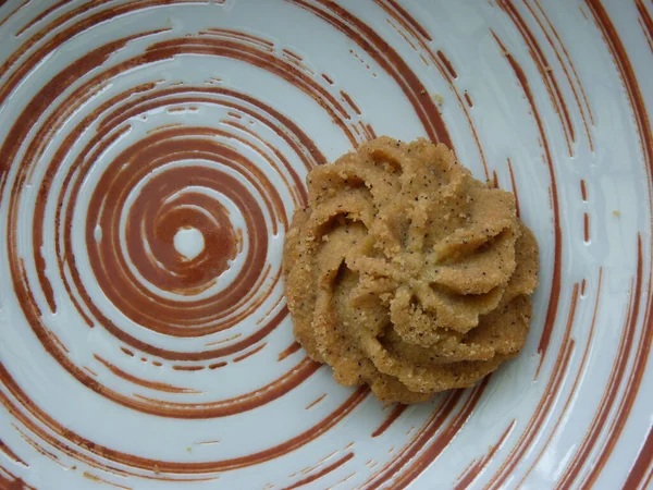 Horní Pohled Čerstvé Chutné Domácí Cookie — Stock fotografie