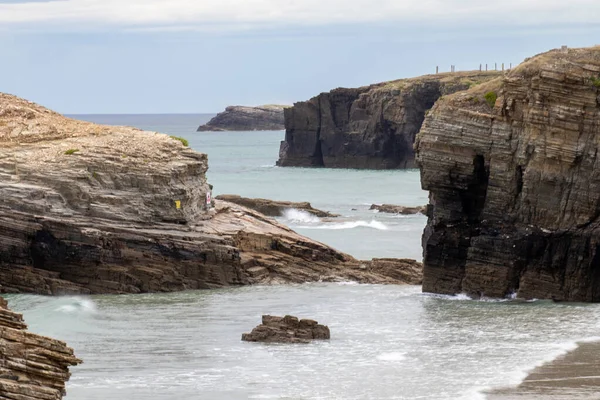 Famous Spanish Destination Cathedrals Beach Playa Las Catedrales Atlantic Ocean — Stock Photo, Image