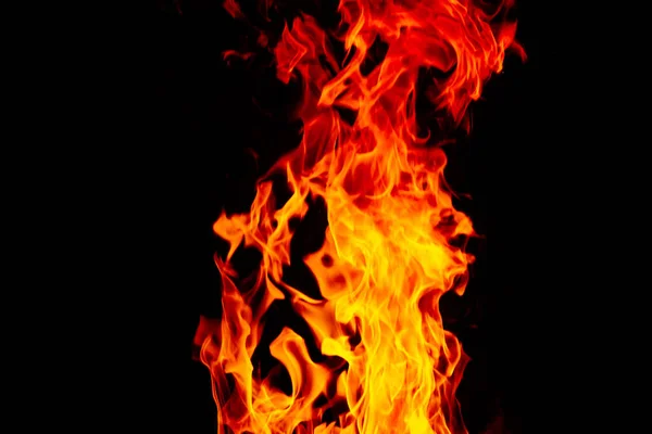 Closeup Shot Beautiful Burning Fire Night — Stock Photo, Image