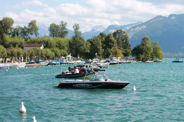 Annec França Agosto 2014 Barcos Porto Lake Annecy França — Fotografia de Stock