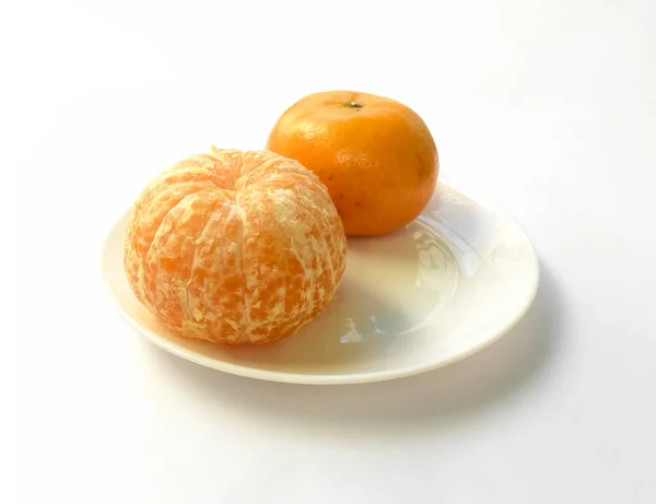 Closeup Shot Fresh Juicy Ripe Orange Tangerines Citrus Reticula Peeled — Stock Photo, Image