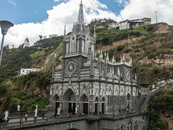 Bela Foto Santuário Nacional Basílica Nossa Senhora Las Lajas — Fotografia de Stock