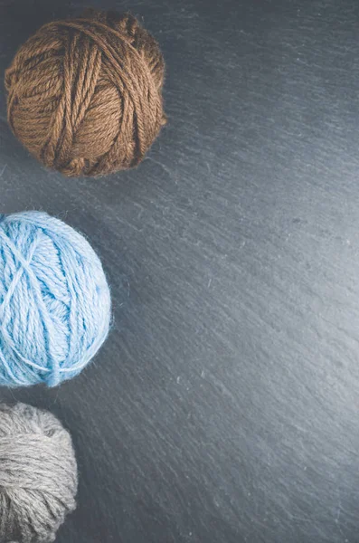 Vertical Shot Balls Yarn Rough Surface — Stock Photo, Image