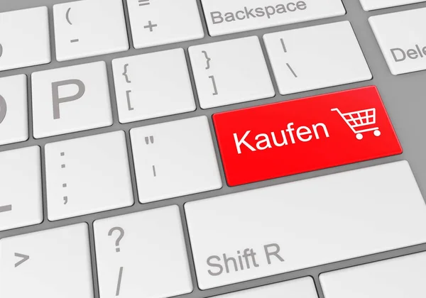 Egy Speciális Kaufen Gomb Egy Laptop Billentyűzeten — Stock Fotó