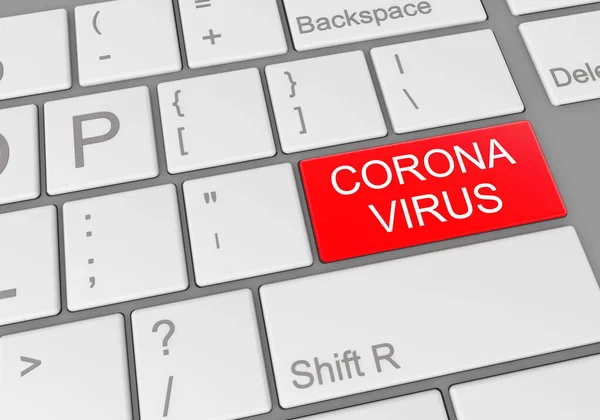 Botón Especial Corona Virus Teclado Portátil — Foto de Stock