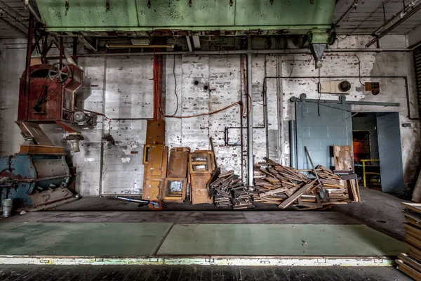 Old Abandoned Industrial Warehouse Manufacturing Space Demolished — Fotografia de Stock