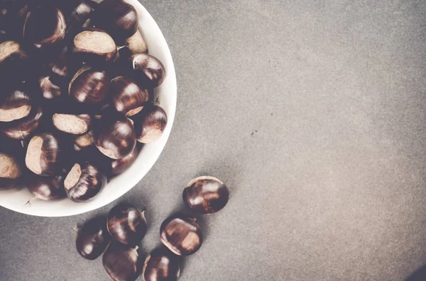 High Angle Shot Bowl Hazelnuts — Fotografia de Stock