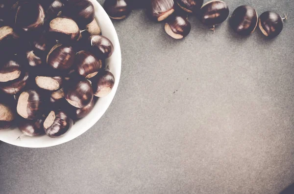 High Angle Shot Bowl Hazelnuts — Foto Stock