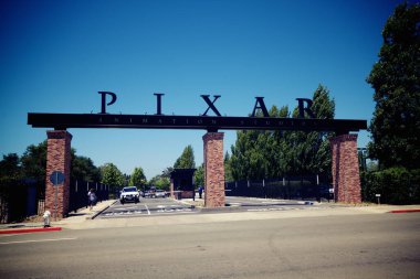 EMERYVILL, UNITED STATES - Jun 20, 2012: Pixar entrance in California United States clipart