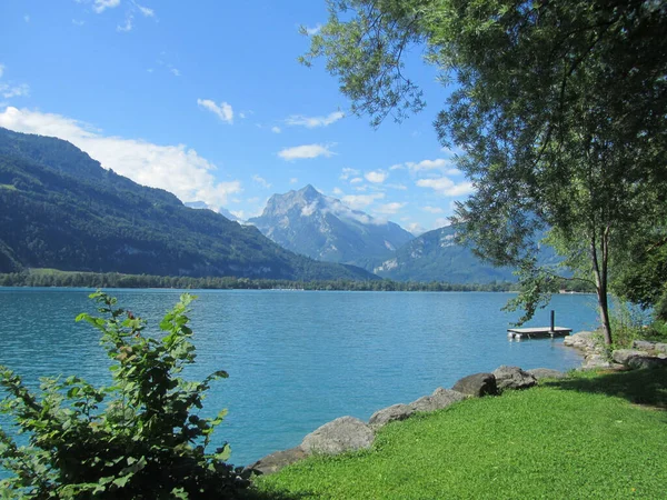 Walensee Dos Mais Belamente Lagos Nos Alpes Suíços Olhando Para — Fotografia de Stock