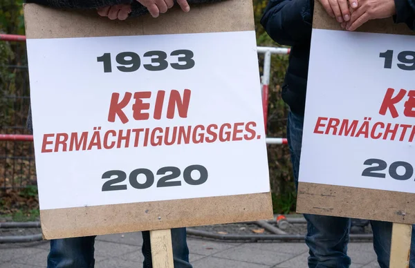 Berli Germany Kasım 2020 Corona Covid Yönetmeliğine Insan Haklarına Karşı — Stok fotoğraf