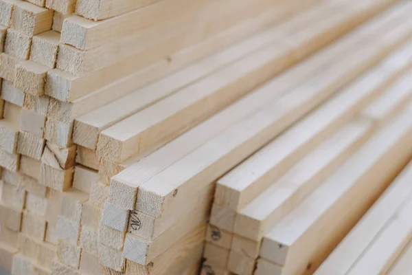 Closeup Shot Smooth Cut Wood Planks — Stock Photo, Image