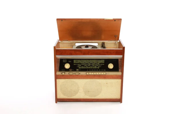 Винтажное Радио Изолированное Белом Фоне — стоковое фото