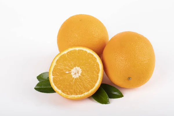 Closeup Shot Fresh Oranges White Background — Stock Photo, Image