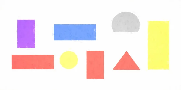 Uma Ilustração Fundo Colorido Formas Geométricas Abstratas — Fotografia de Stock