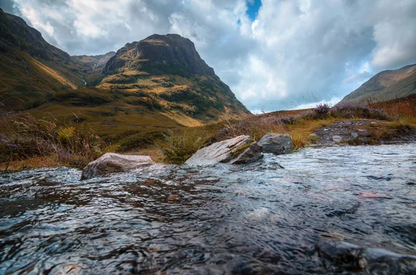 Μια Γραφική Θέα Των Βουνών Στο Glen Coe Γραφικά Υψίπεδα — Φωτογραφία Αρχείου