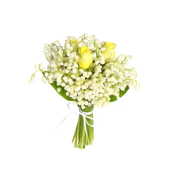 Bouquet Lily Valley Isolated White Background — Stock Photo, Image