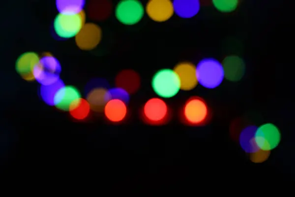 Primer Plano Las Luces Del Árbol Navidad Bokeh — Foto de Stock