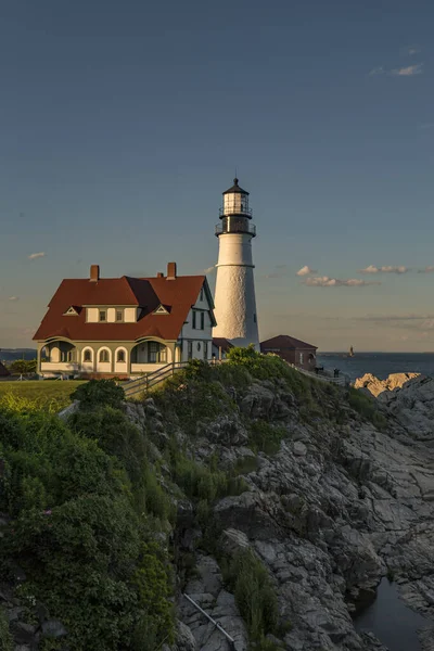 Portland Fyr Vid Soluppgången Cape Elizabeth New England Maine Usa — Stockfoto