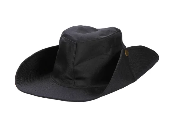 Cappello Cowboy Nero Isolato Uno Sfondo Bianco — Foto Stock
