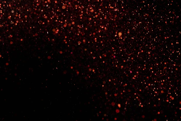 Beautiful Sparkling Red Glitter Pouring Dark Background — Stock Photo, Image