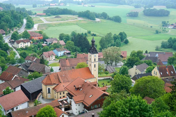 Αεροφωτογραφία Του Δήμου Brennberg Στην Περιφέρεια Regensburg Βαυαρία Γερμανία — Φωτογραφία Αρχείου