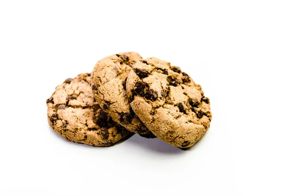 Vertikální Detailní Záběr Domácí Cookies Izolované Bílém Pozadí — Stock fotografie