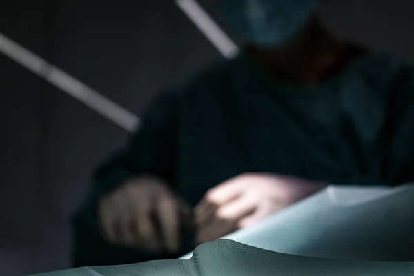 Veterinarian Performs Surgery Dog Medical Instruments Operating Room Animal Hospital — Stock Photo, Image