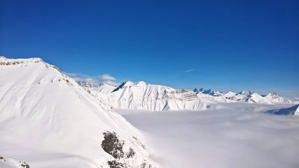 Bild Snöiga Toppar Armenien Den Blå Himlen — Stockfoto