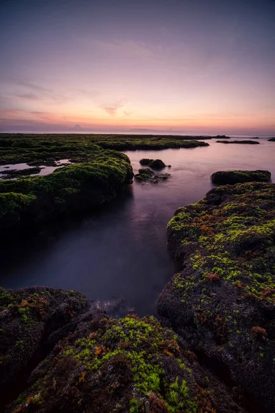 Colpo Verticale Della Costa Tramonto — Foto Stock