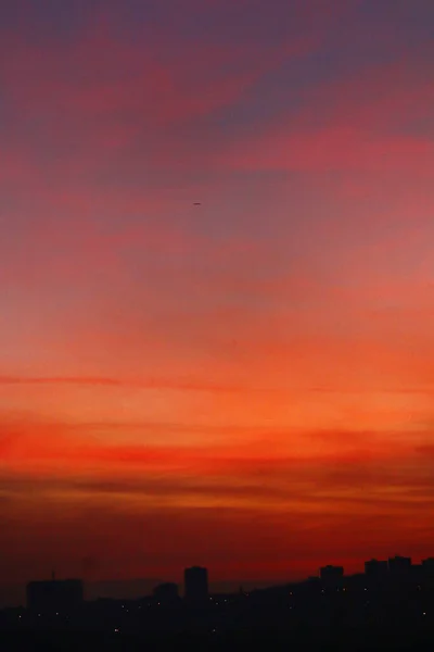 Yerevan Armenia Noviembre 2018 Disparo Vertical Del Hermoso Cielo Atardecer — Foto de Stock