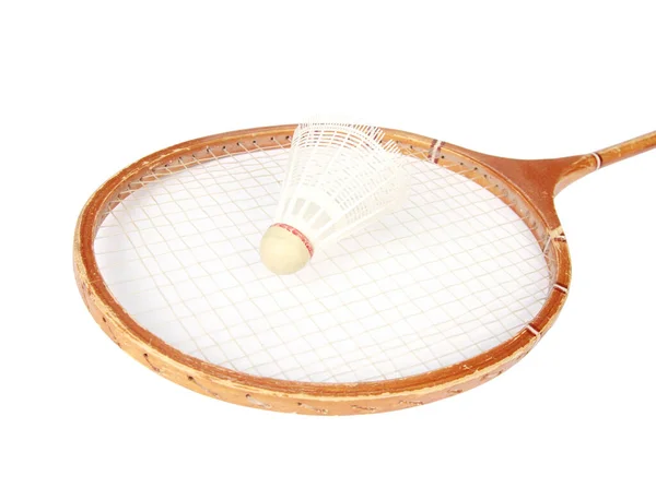 Badmintonracket Och Skyttel Med Plastkjol — Stockfoto