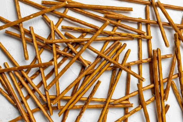 Closeup Shot Pretzel Sticks White Background — Stock Photo, Image