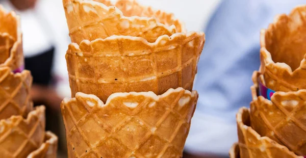 Closeup Shot Homemade Waffle Cones — Stock Photo, Image