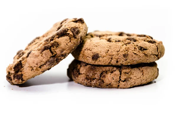 Vertikal Närbild Bild Hemmagjorda Cookies Isolerad Vit Bakgrund — Stockfoto