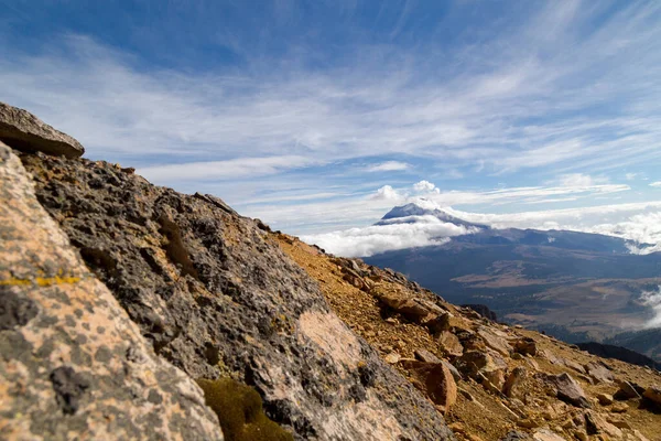 Närbild Vulkaner Iztaccihuatl Och Popocatepetl Mexiko — Stockfoto