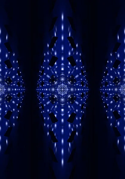 Une Illustration Couleurs Bleu Foncé Lumineux Motif Kaléidoscope Idéal Pour — Photo