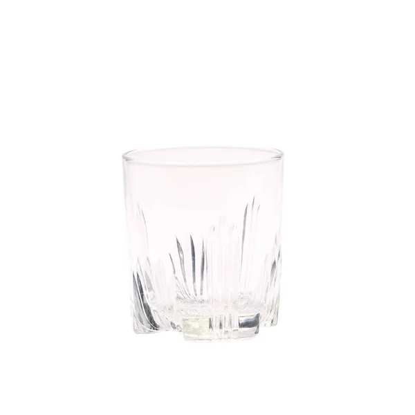 在白色背景上隔离的短玻璃杯的垂直截图 — 图库照片