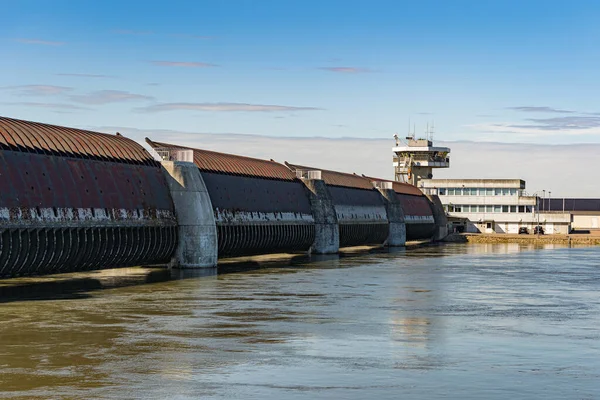 Een Shot Van Eider Barrage Gelegen Aan Monding Van Rivier — Stockfoto