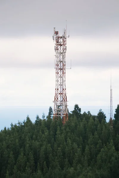 Een Communicatie Antenne Midden Het Bos Sao Miguel Azoren — Stockfoto