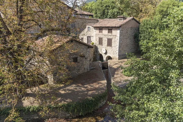 Edifici Rurali Tradizionali Pietra Circondati Una Vegetazione Lussureggiante Potes Cantabria — Foto Stock