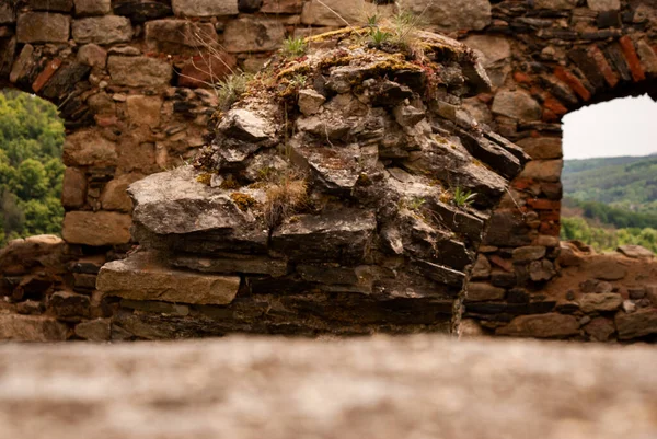 Uma Superfície Rochosa Áspera Uma Parede Resistente Fort Pedra — Fotografia de Stock