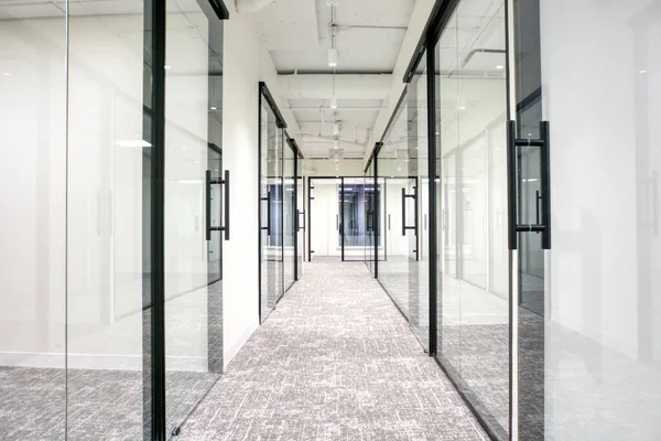 A view inside an empty hallway in a modern building