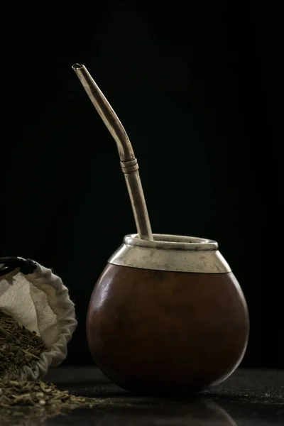 Una Toma Vertical Bebida Tradicional Mate Sudamericano —  Fotos de Stock